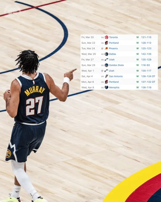 亚博体育APP-掘金十连胜后领先湖人、火箭1.5场，最后两场将对阵马刺雷霆